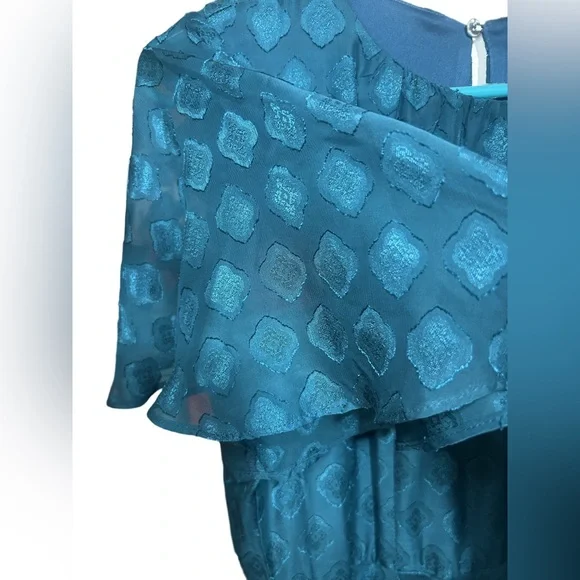 Liz Claiborne Teal Midi Dress size 8 - Picture 3 of 12